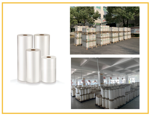 Hot Thermal 20 Mic Gloss Lamination Film Double Side Corona Diobati Transparansi Tinggi