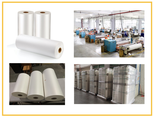 Cetak Offset BOPP Matte Lamination Film Permukaan Lapisan Ekstrusi Transparan