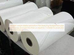 Film Laminasi Matte Panjang Variabel dengan Teknologi Ekstrusi Ganda dan Sambungan kurang dari atau sama dengan 2 yang cocok untuk finishing permukaan pelindung